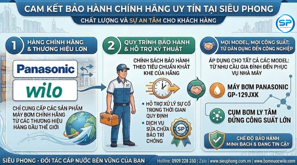 Chính Sách Bảo Hành Máy Bơm Nước Siêu Phong